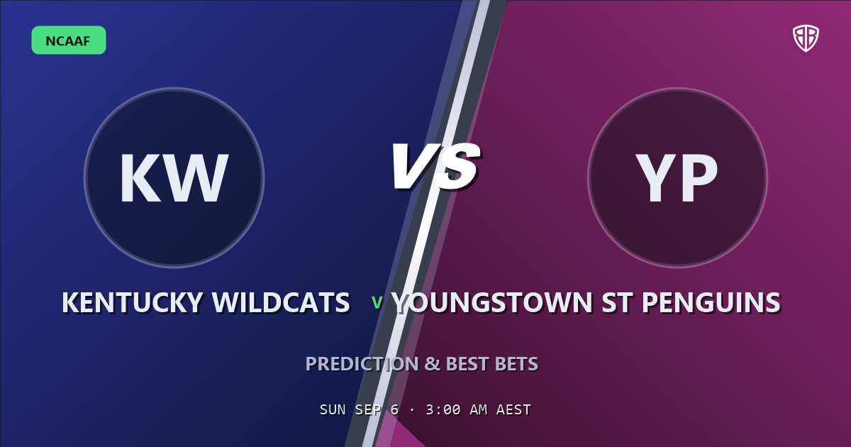 NCAAF news: Youngstown St Penguins vs Kentucky Wildcats Prediction, Odds & Best Bets