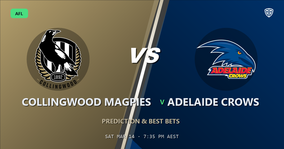 AFL news: Collingwood Magpies vs Adelaide Crows Prediction & Picks : Expert Footy Betting Guide