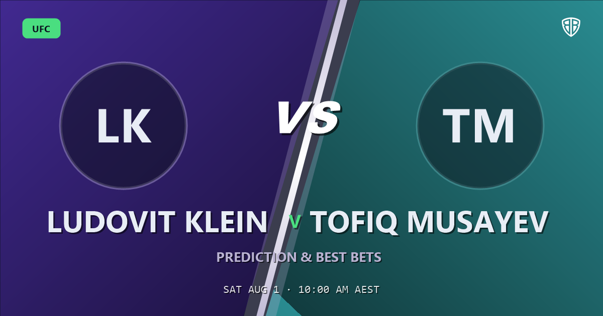 UFC news: Ludovit Klein vs Tofiq Musayev Prediction & Picks: High-Value Opportunity