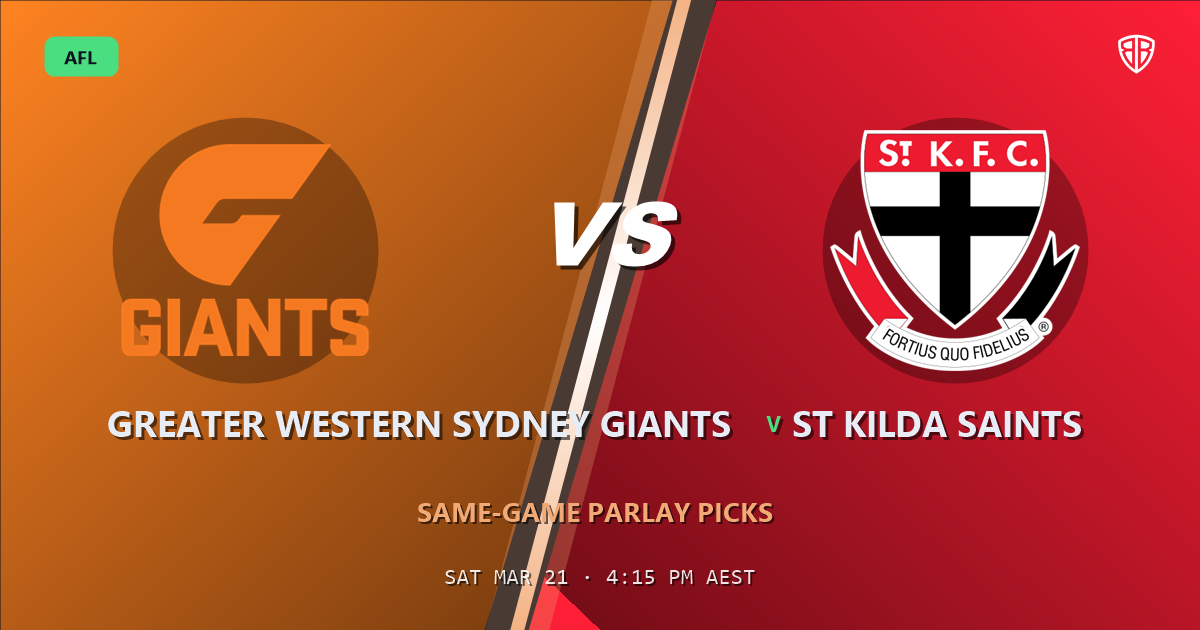 AFL news: Greater Western Sydney Giants vs St Kilda Saints Prediction & Same Game Multi picks Value Multi: Analytics Breakdown