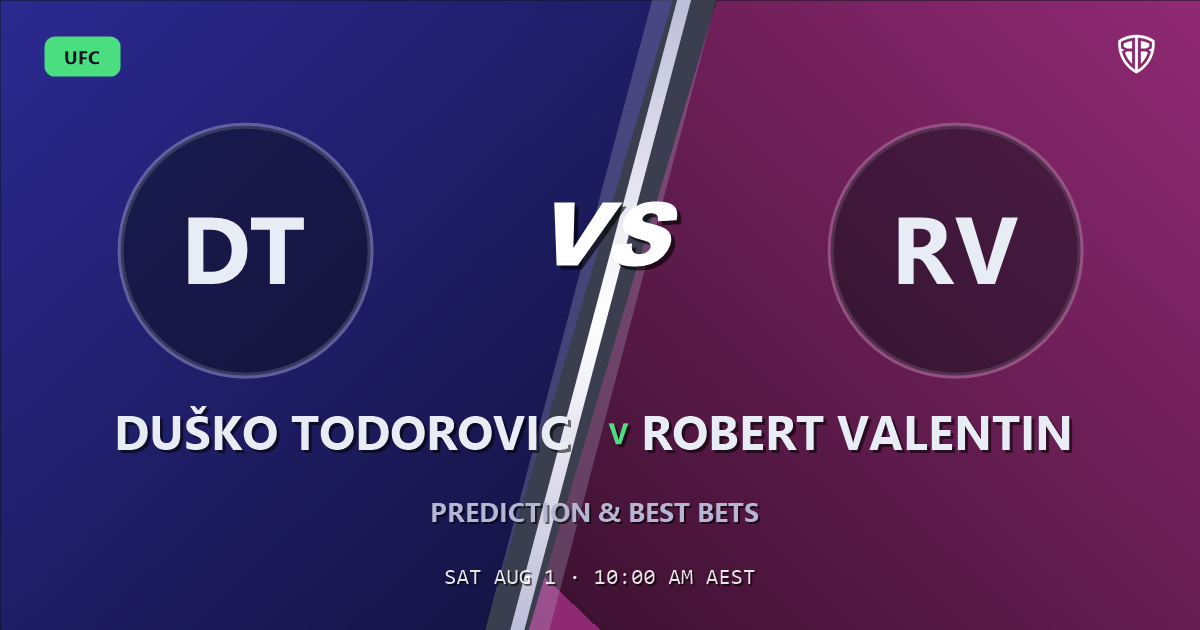 UFC news: Duško Todorovic vs Robert Valentin Prediction & Picks: Winning Game Angles