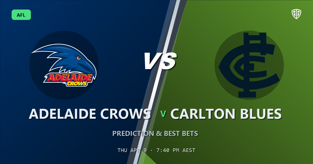 AFL news: Adelaide Crows vs Carlton Blues Prediction & Picks : Stat-Based Insights