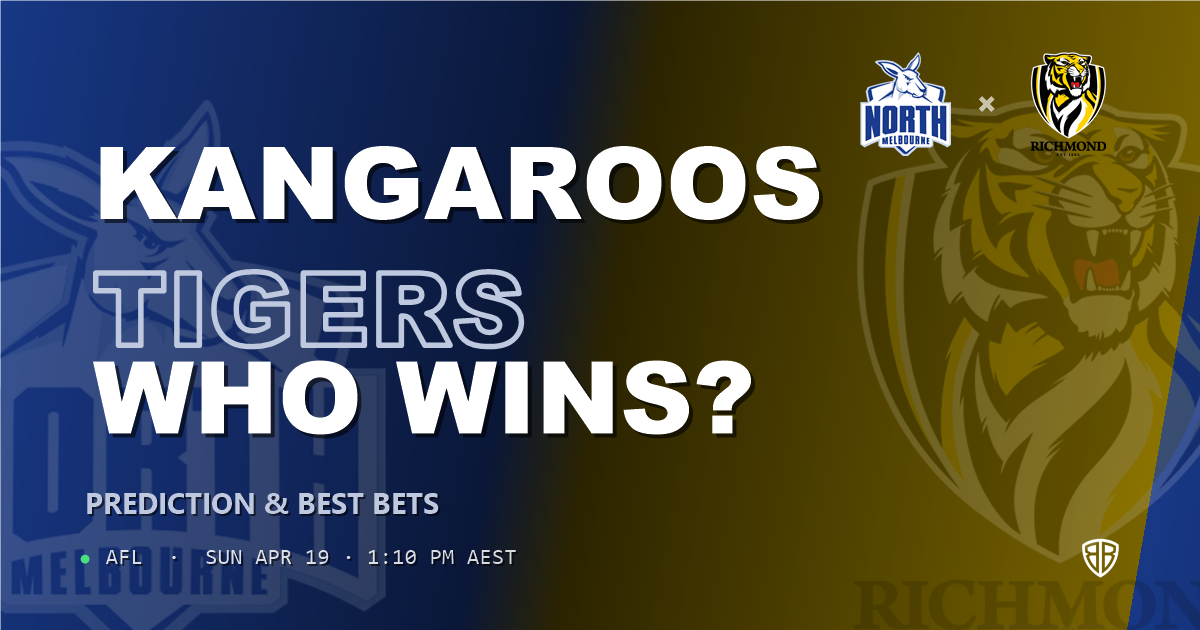AFL news: North Melbourne Kangaroos vs Richmond Tigers Prediction & Picks : Winning Game Angles