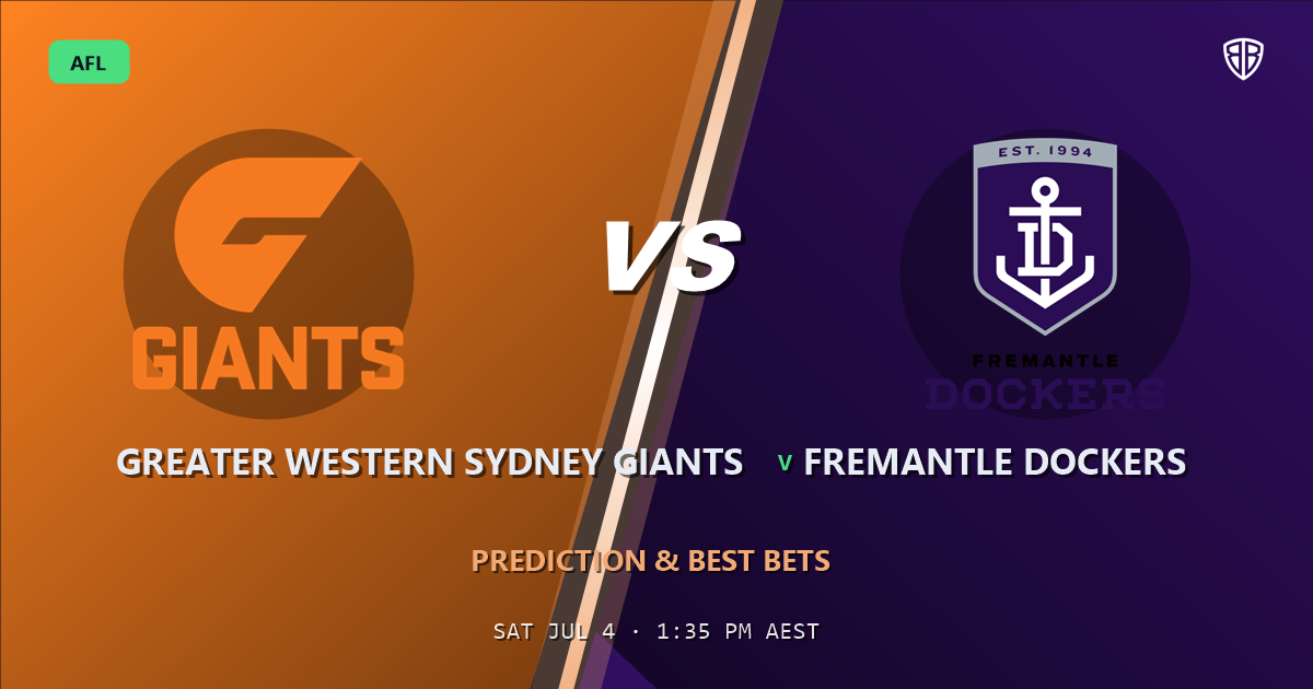 AFL news: Greater Western Sydney Giants vs Fremantle Dockers Prediction & Picks : Stat-Based Insights