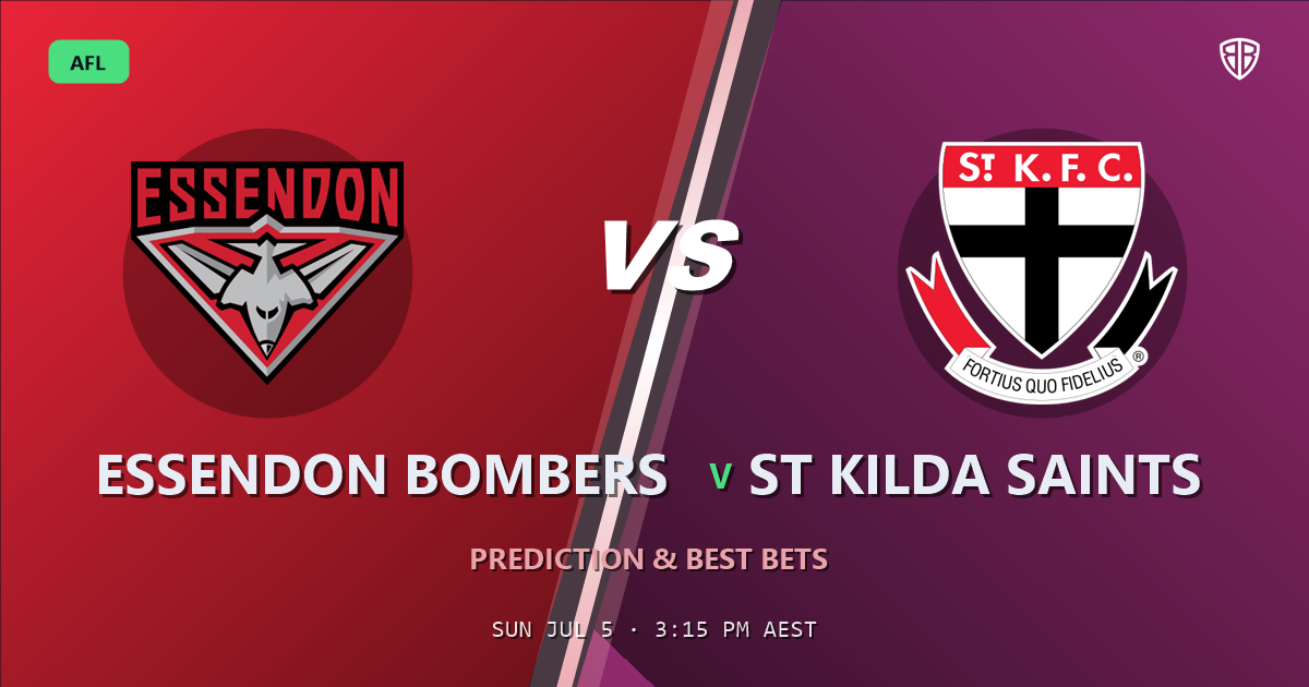 AFL news: Essendon Bombers vs St Kilda Saints Prediction & Picks : Full Match Breakdown & Bets