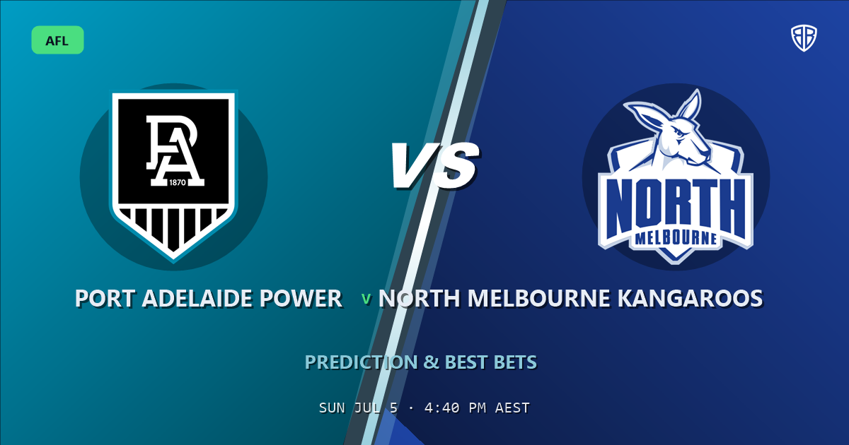 AFL news: Port Adelaide Power vs North Melbourne Kangaroos Prediction & Picks (Jy Simpkin Key Factor): Odds Analysis & Top Props