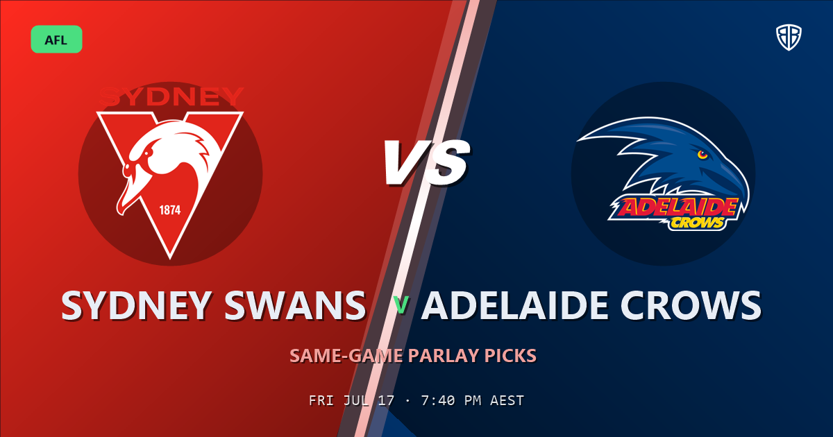 AFL news: Sydney Swans vs Adelaide Crows Prediction & Same Game Multi picks Value Multi: Smart Betting Angles