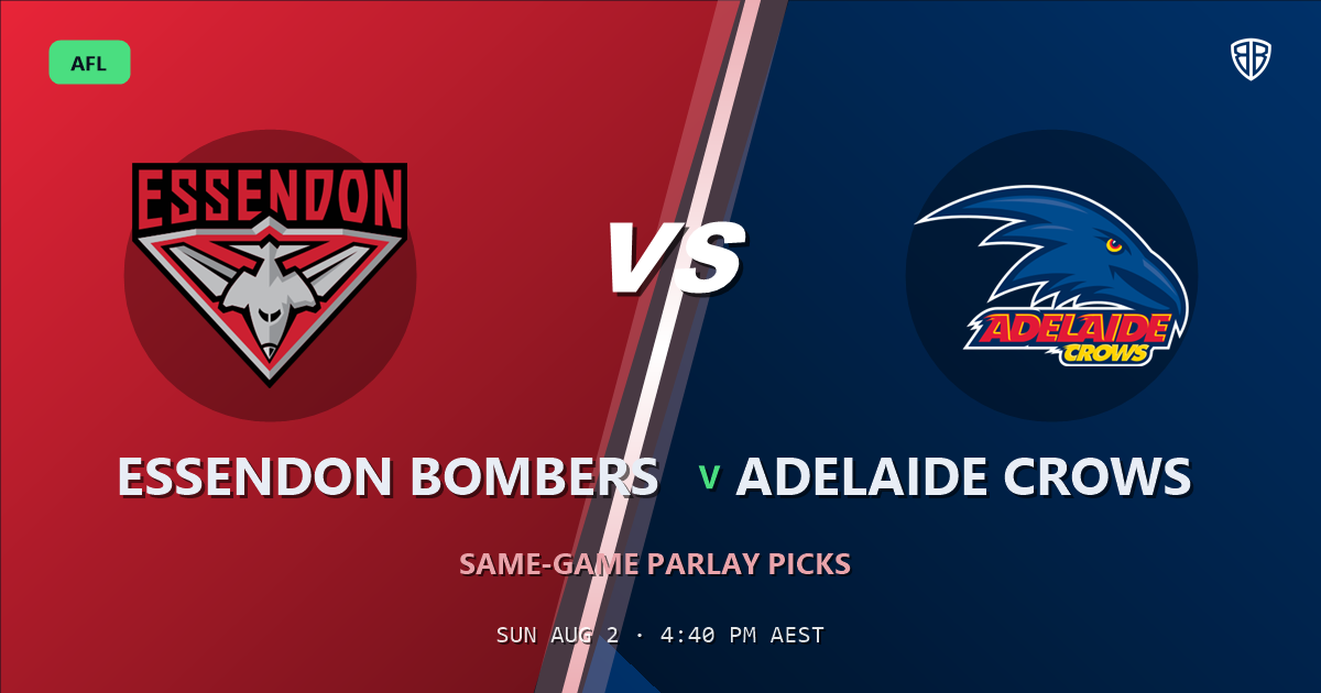AFL news: Essendon Bombers vs Adelaide Crows Prediction & Same Game Multi picks Top SGM: High-Value Opportunity