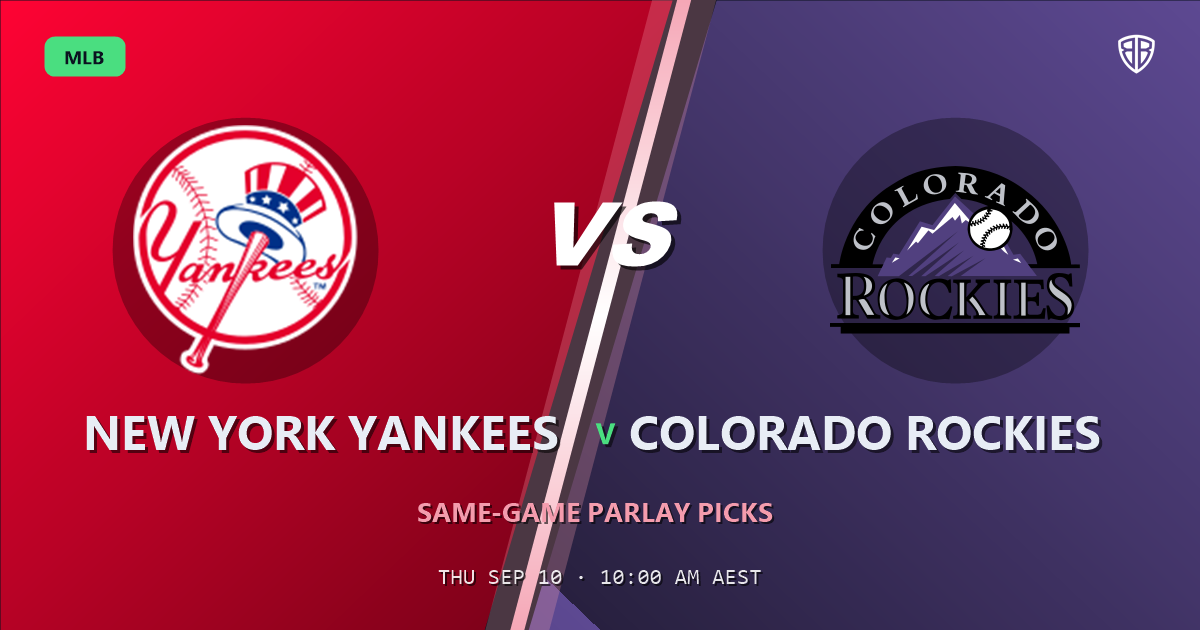 New York Yankees vs Colorado Rockies Prediction and Same Game Parlay picks, September 10, 2026