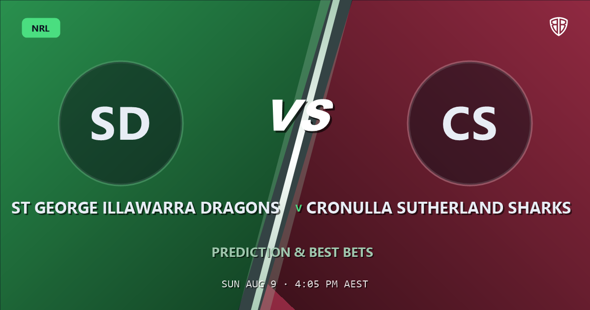 NRL news: St George Illawarra Dragons vs Cronulla Sutherland Sharks Prediction & Picks: Odds Analysis & Top Props