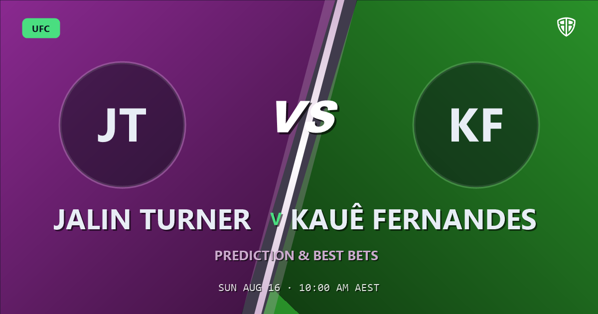 UFC news: Jalin Turner vs Kauê Fernandes Prediction & Picks: Odds Analysis & Top Props
