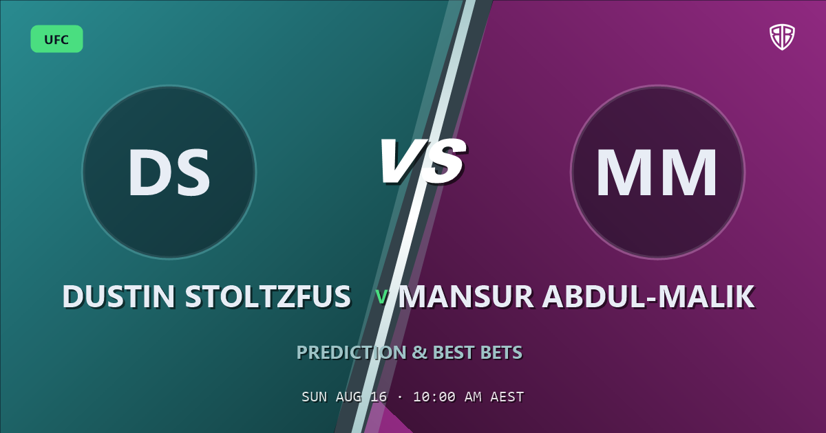 UFC news: Dustin Stoltzfus vs Mansur Abdul-Malik Prediction & Picks: Winning Game Angles