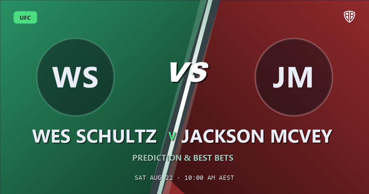 UFC news: Wes Schultz vs Jackson McVey Prediction & Picks: Full Match Breakdown & Bets
