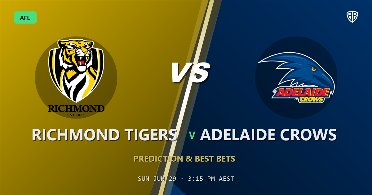 AFL news: Richmond Tigers vs Adelaide Crows Prediction & Picks : Full Match Breakdown & Bets