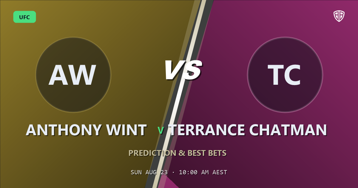 UFC news: Anthony Wint vs Terrance Chatman Prediction & Picks: Don