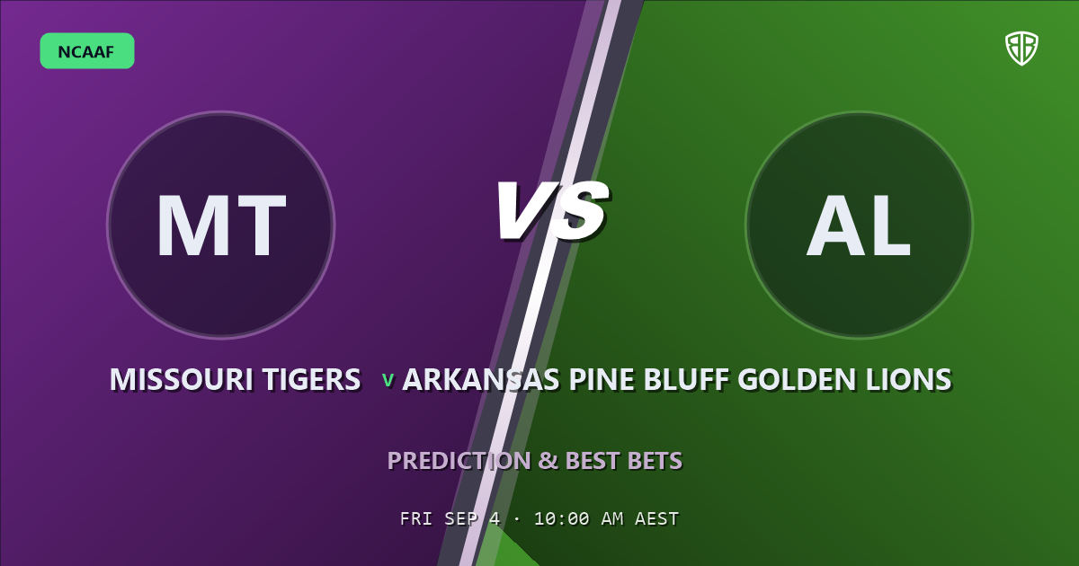 NCAAF news: Missouri Tigers vs Arkansas Pine Bluff Golden Lions Prediction & Picks: Smart Betting Angles
