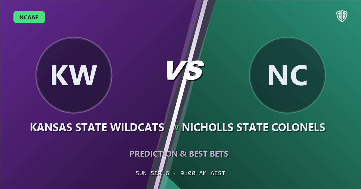 Kansas State Wildcats vs Nicholls State Colonels Prediction & Picks: High-Value Opportunity