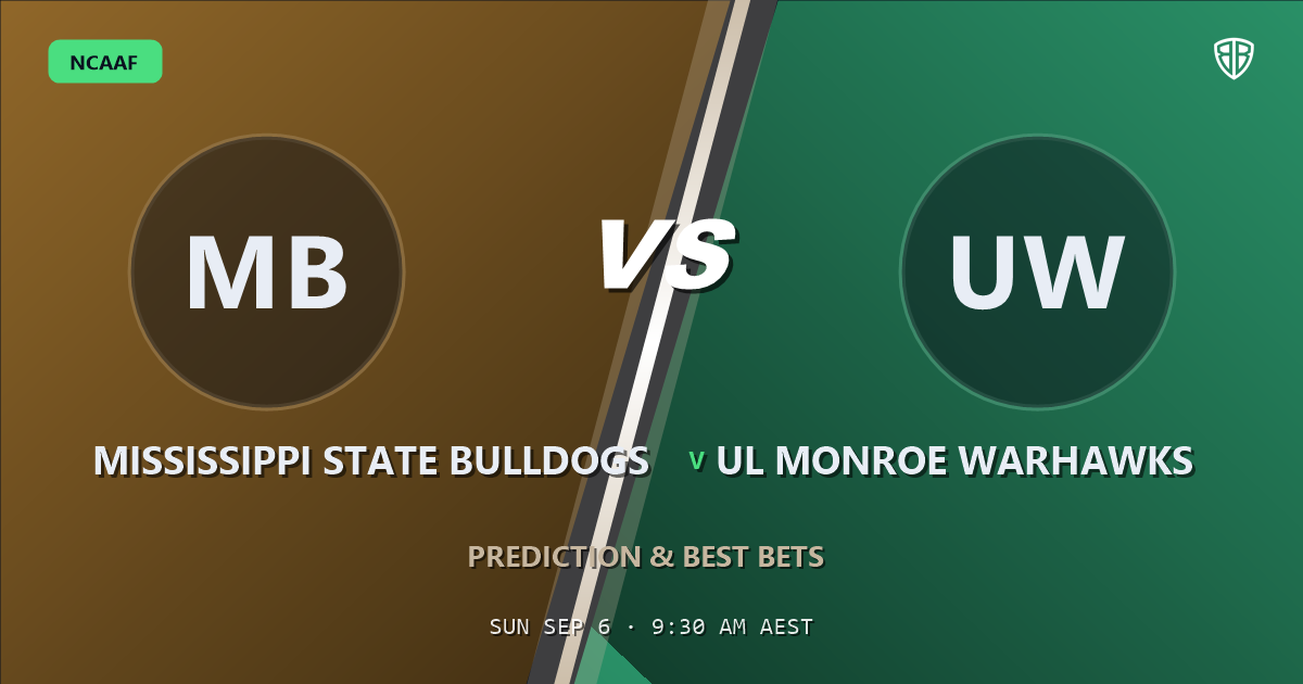 NCAAF news: Mississippi State Bulldogs vs UL Monroe Warhawks Prediction & Picks: Analytics Breakdown