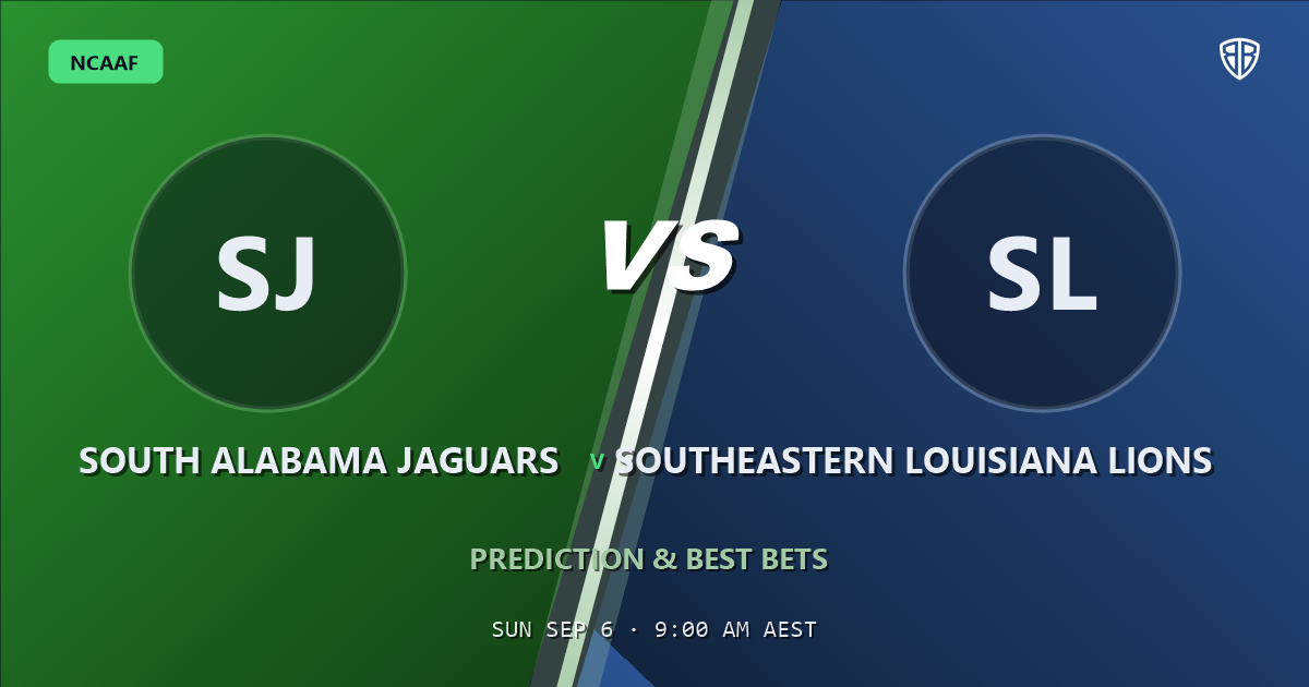 NCAAF news: South Alabama Jaguars vs Southeastern Louisiana Lions Prediction & Picks: Winning Game Angles