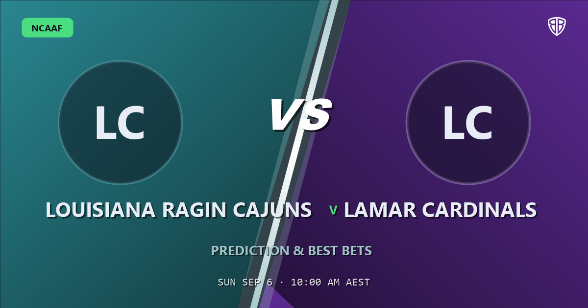 NCAAF news: Louisiana Ragin Cajuns vs Lamar Cardinals Prediction & Picks: Winning Game Angles