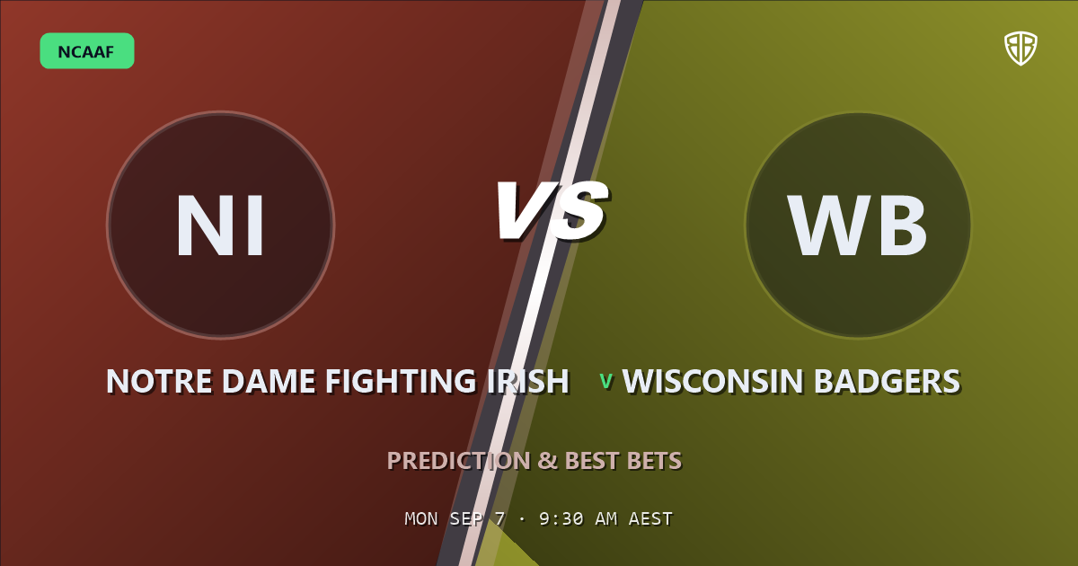 NCAAF news: Notre Dame Fighting Irish vs Wisconsin Badgers Prediction & Picks: Analytics Breakdown